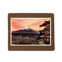 Vintage Japanese Mt. Fuji Pagoda and Cherry Blossoms Mousepad