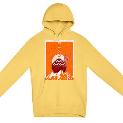 Vintage Japanese Ramen Bowl Premium Pullover Hoodie