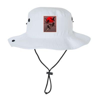 Vintage Japanese Raven Crow Red Moon Legacy Cool Fit Booney Bucket Hat