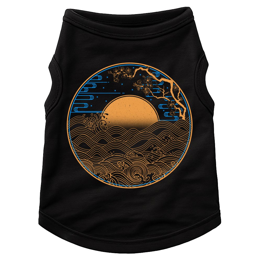 Vintage Japanese Sun Waves Emblem Doggie Tank
