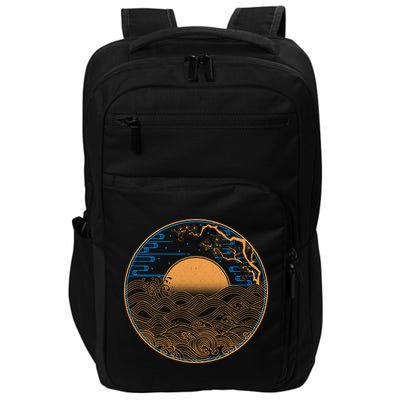 Vintage Japanese Sun Waves Emblem Impact Tech Backpack