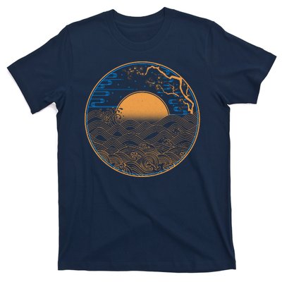 Vintage Japanese Sun Waves Emblem T-Shirt