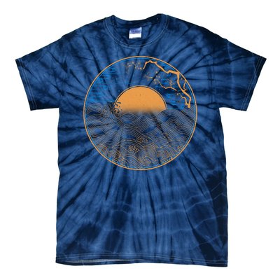 Vintage Japanese Sun Waves Emblem Tie-Dye T-Shirt