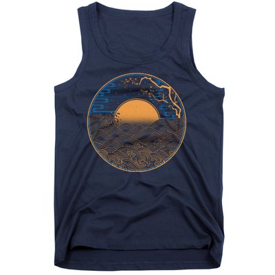 Vintage Japanese Sun Waves Emblem Tank Top