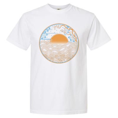 Vintage Japanese Sun Waves Emblem Garment-Dyed Heavyweight T-Shirt