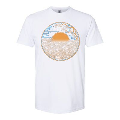 Vintage Japanese Sun Waves Emblem Softstyle® CVC T-Shirt