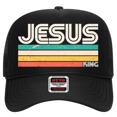 Vintage Jesus King High Crown Mesh Back Trucker Hat