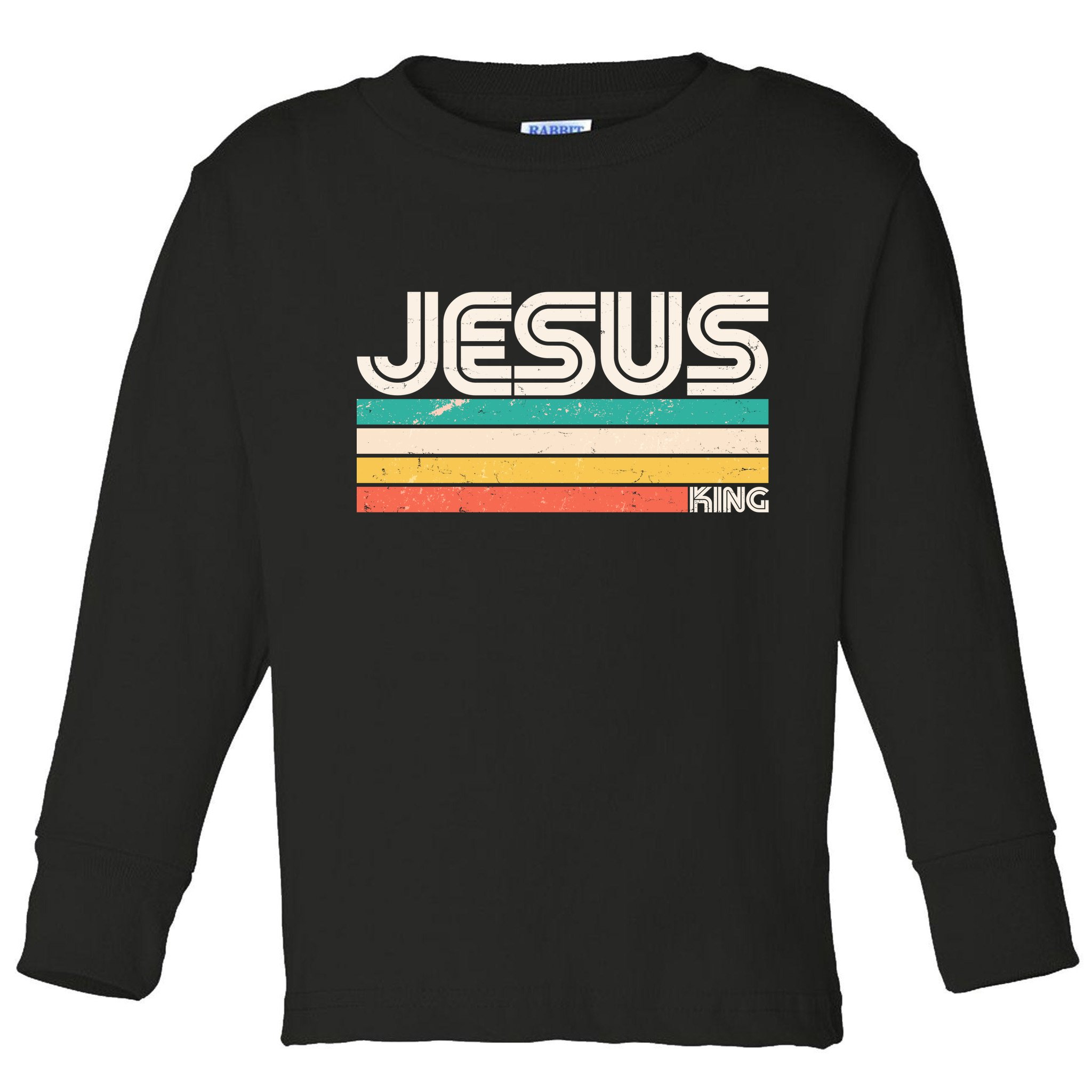 Vintage Jesus King Toddler Long Sleeve Shirt
