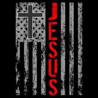 Vintage Jesus USA American Flag Catholic Christion Cross Bucket Hat