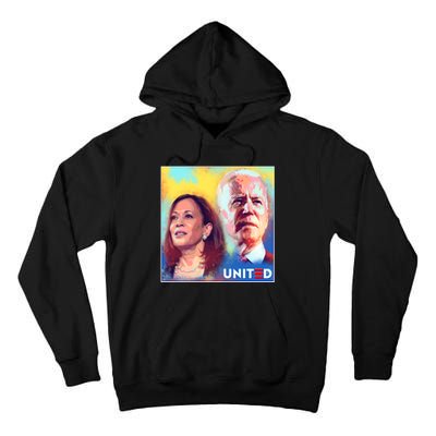 Vintage Joe Biden Kamala Harris United Poster Tall Hoodie