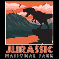 Vintage Jurassic National Park Poster Flatbill Hat