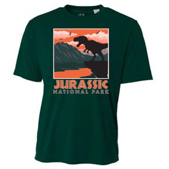 Vintage Jurassic National Park Poster Cooling Performance Crew T-Shirt