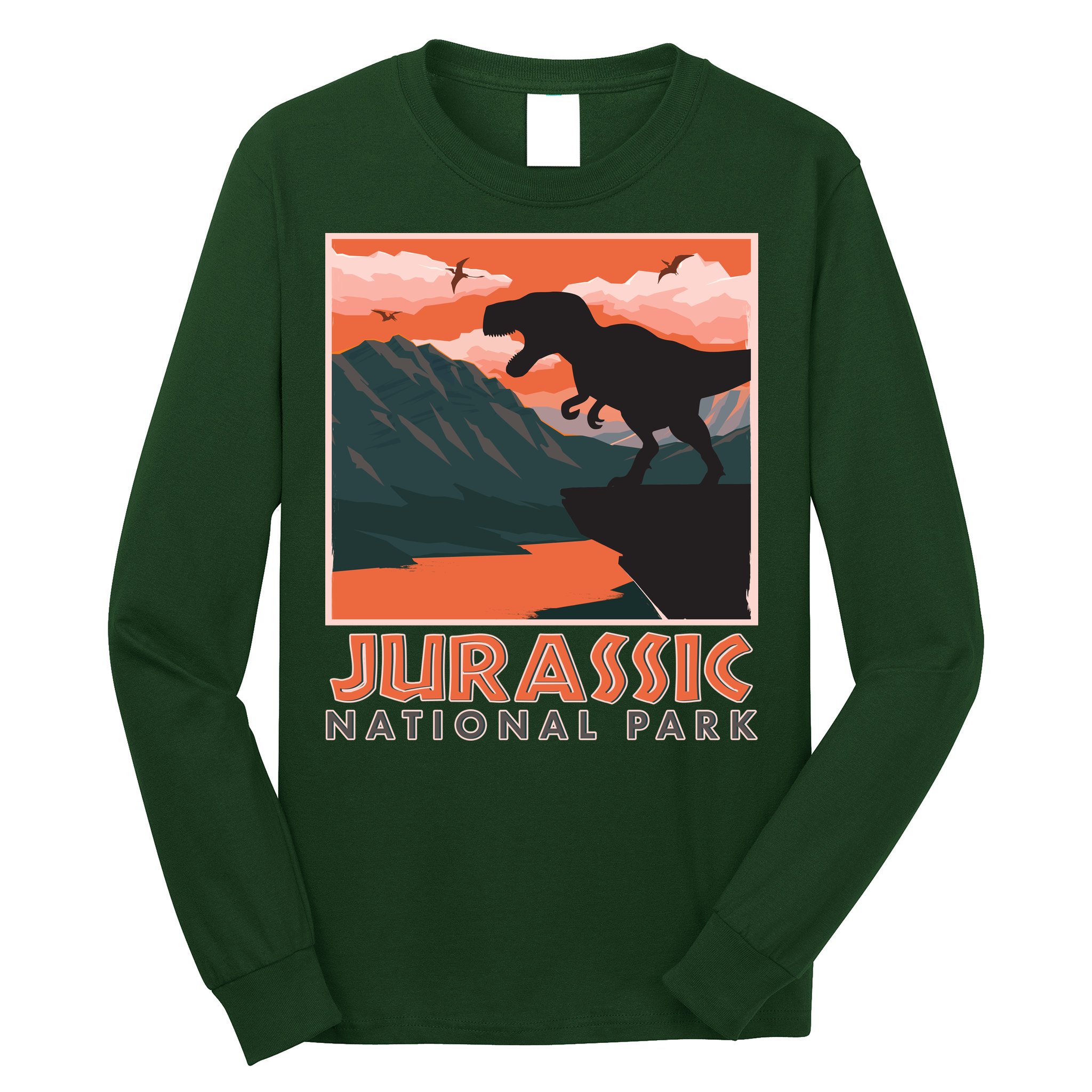Vintage Jurassic National Park Poster Long Sleeve Shirt