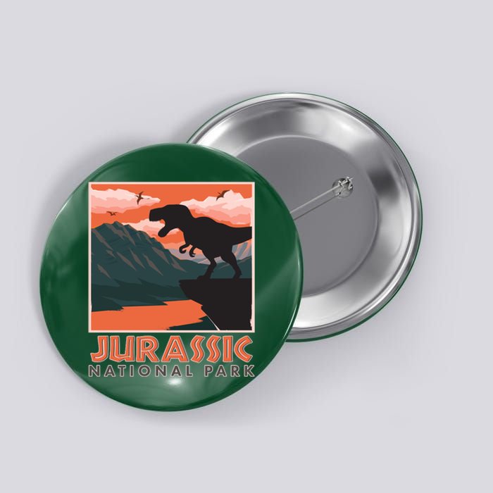 Vintage Jurassic National Park Poster Button