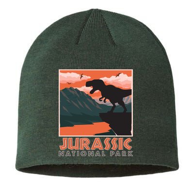 Vintage Jurassic National Park Poster Sustainable Beanie