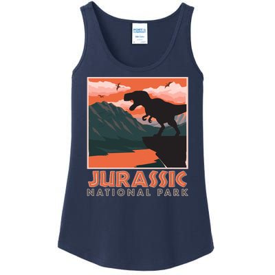 Vintage Jurassic National Park Poster Ladies Essential Tank