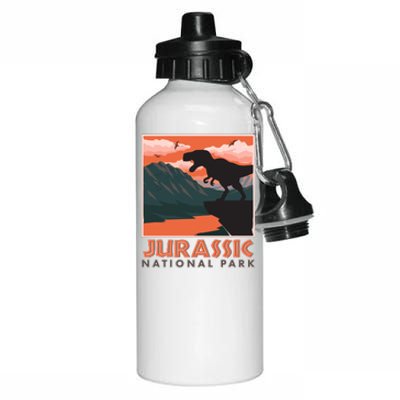 Vintage Jurassic National Park Poster Aluminum Water Bottle 