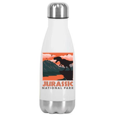 Vintage Jurassic National Park Poster Stainless Steel Insulated Water Bottle