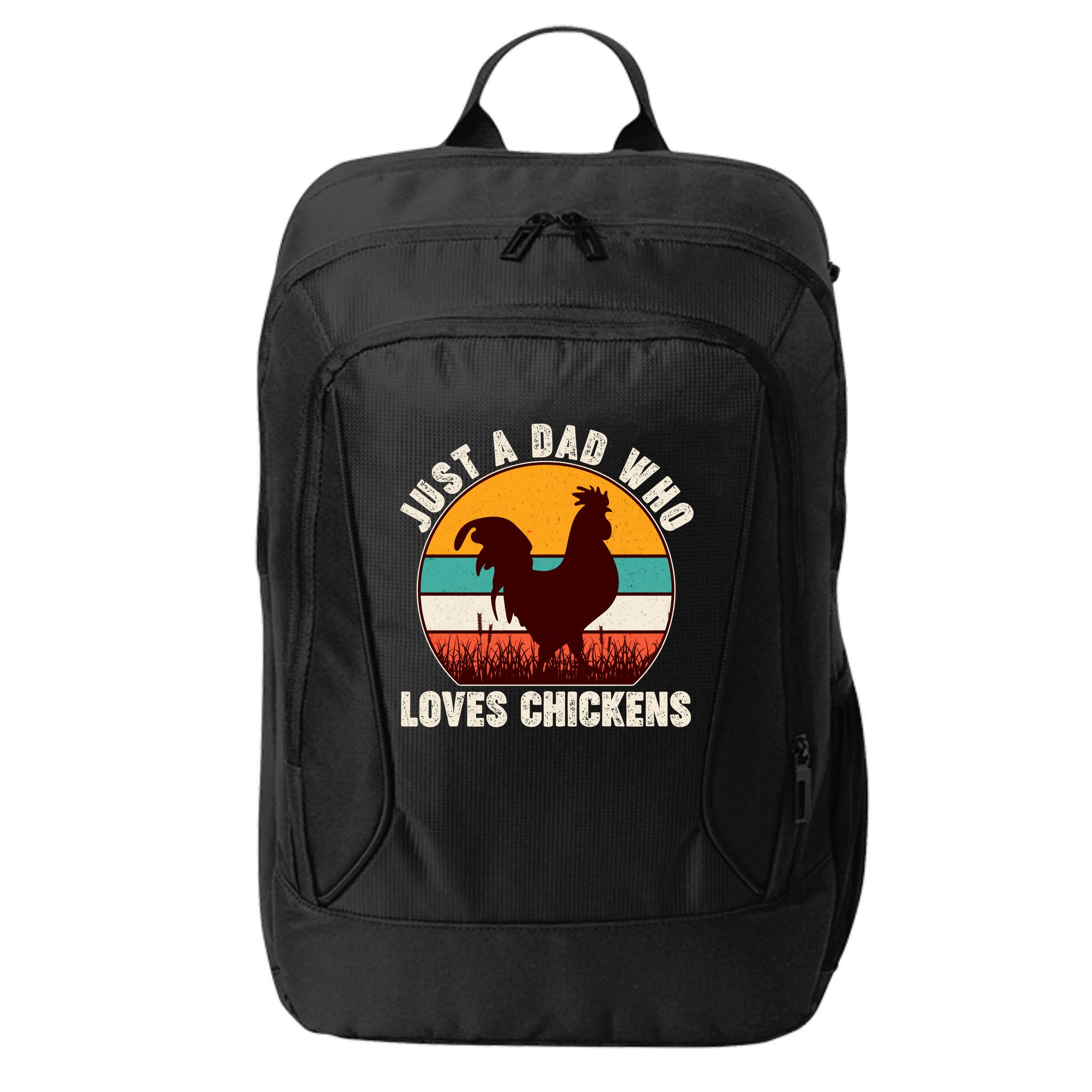 Vintage Just A Dad Who Loves Chickens City Backpack