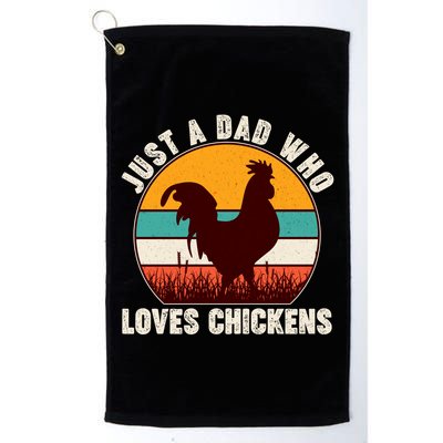 Vintage Just A Dad Who Loves Chickens Golf Towel