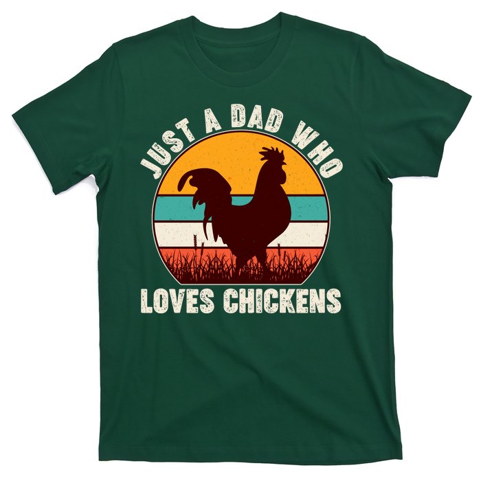 Vintage Just A Dad Who Loves Chickens T-Shirt