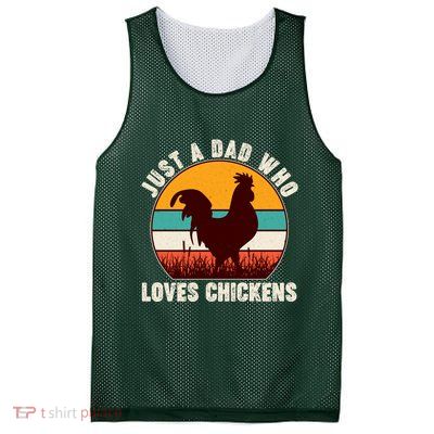 Vintage Just A Dad Who Loves Chickens Mesh Reversible Basketball Jersey Tank
