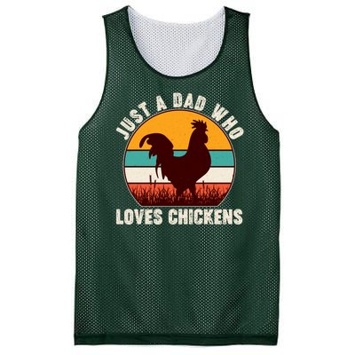 Vintage Just A Dad Who Loves Chickens Mesh Reversible Basketball Jersey Tank