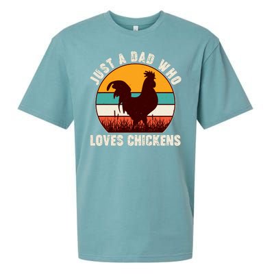 Vintage Just A Dad Who Loves Chickens Sueded Cloud Jersey T-Shirt