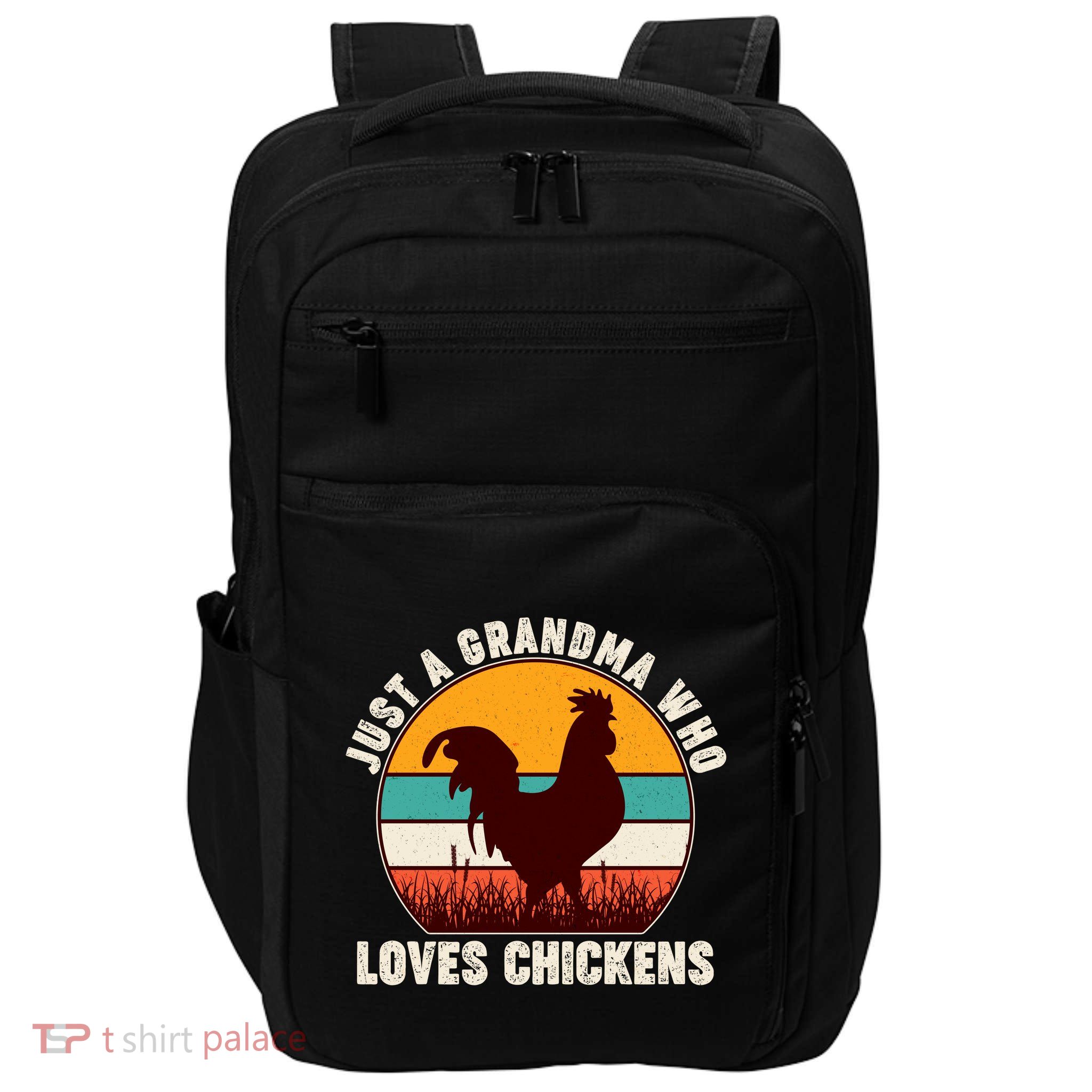 Vintage Just A Grandma Who Loves Chickens Impact Tech Backpack