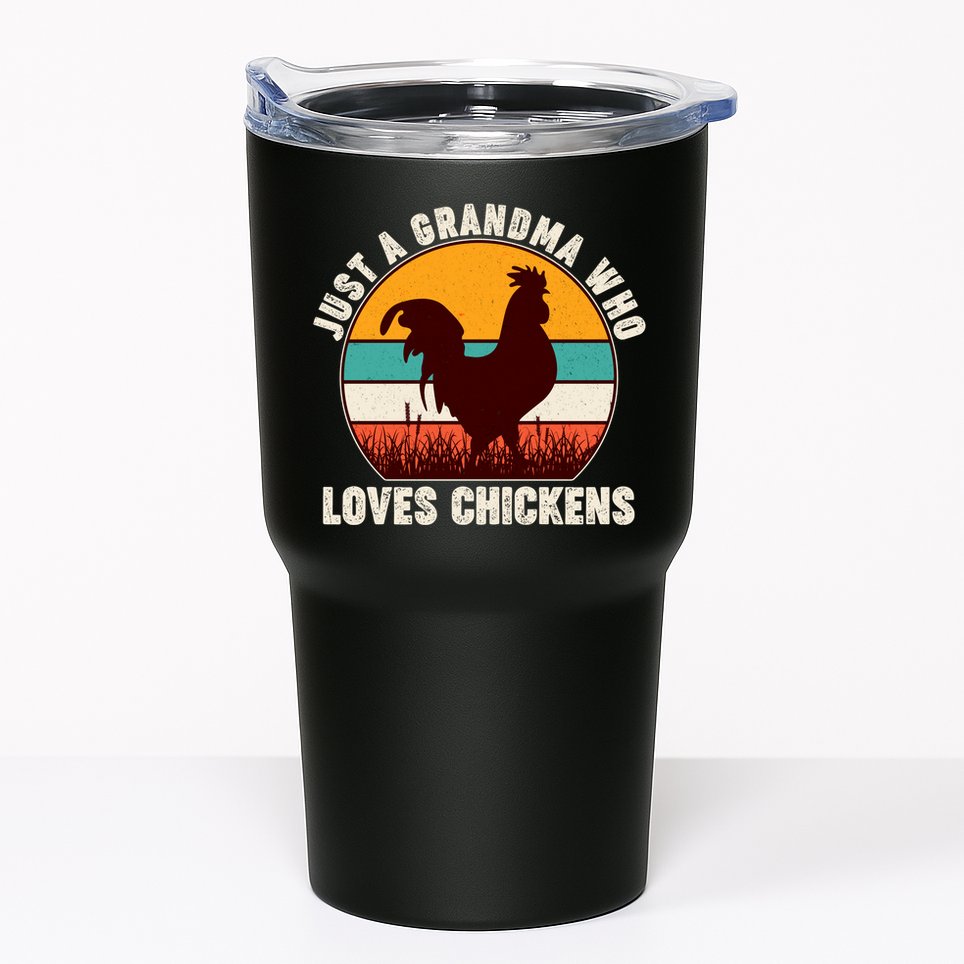 Vintage Just A Grandma Who Loves Chickens Tumbler