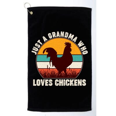 Vintage Just A Grandma Who Loves Chickens Golf Towel