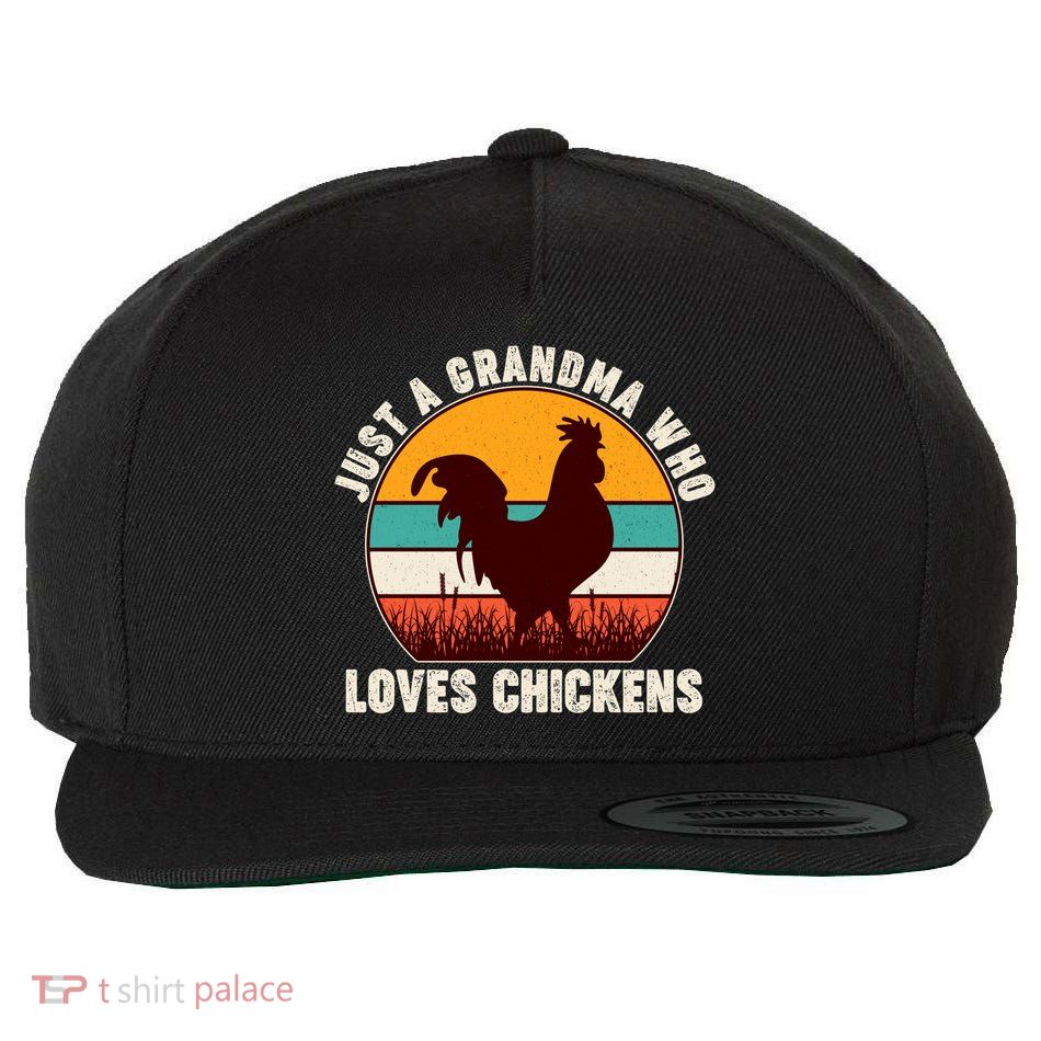 Vintage Just A Grandma Who Loves Chickens Wool Snapback Cap