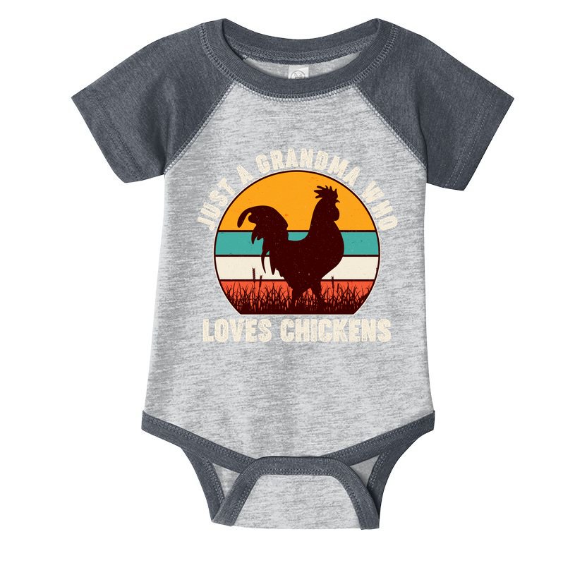 Vintage Just A Grandma Who Loves Chickens Infant Baby Jersey Bodysuit