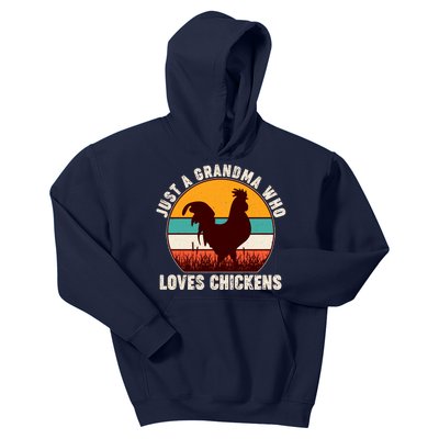 Vintage Just A Grandma Who Loves Chickens Kids Hoodie