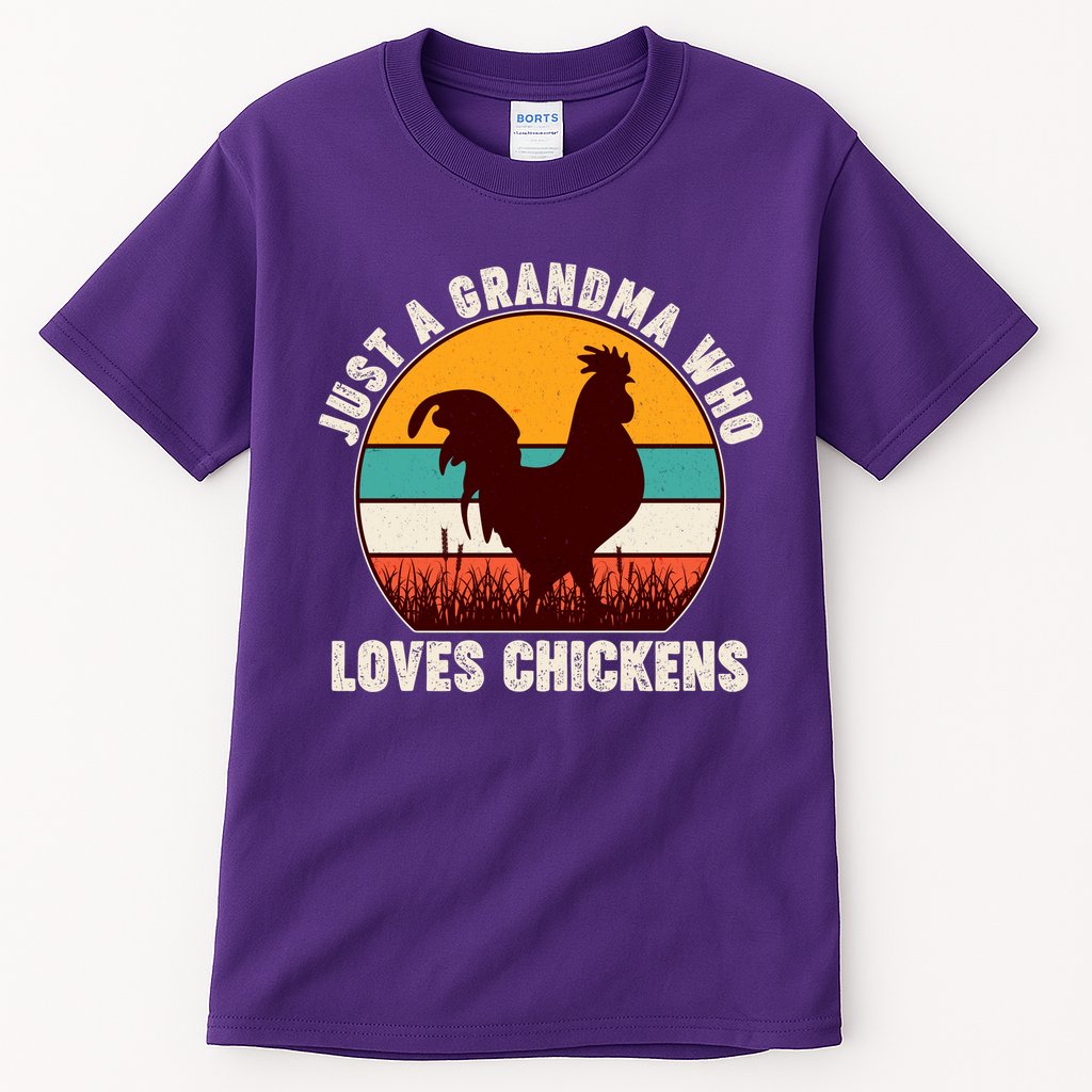 Vintage Just A Grandma Who Loves Chickens Tall T-Shirt