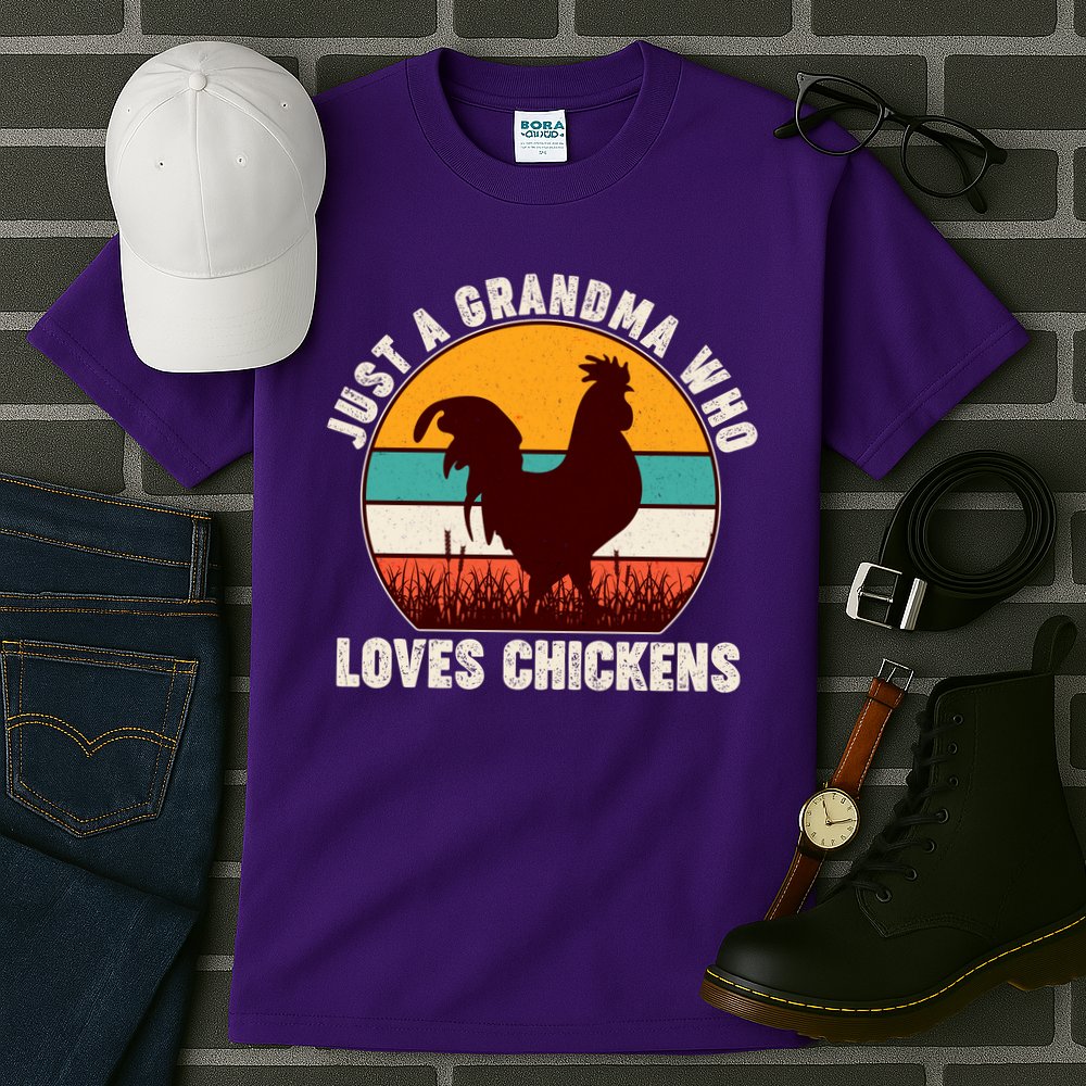 Vintage Just A Grandma Who Loves Chickens Tall T-Shirt