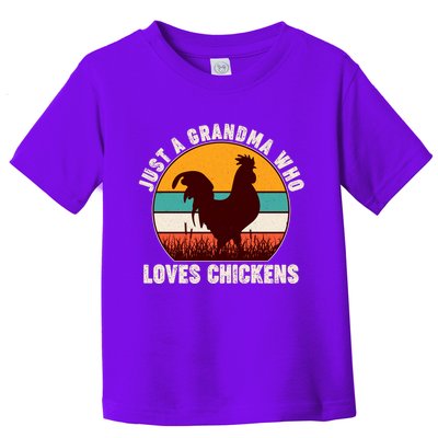 Vintage Just A Grandma Who Loves Chickens Toddler T-Shirt