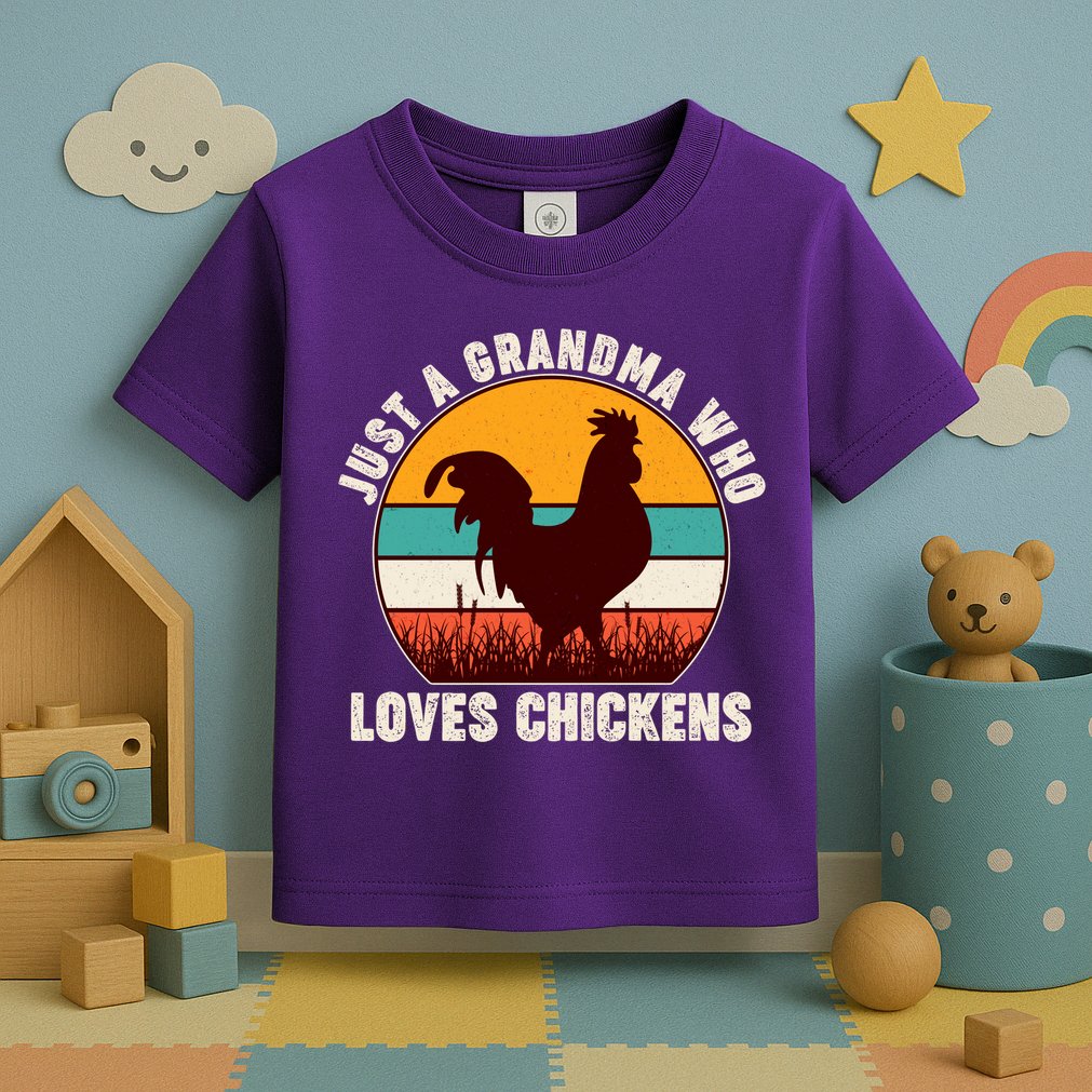 Vintage Just A Grandma Who Loves Chickens Toddler T-Shirt
