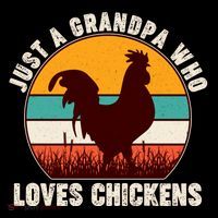 Vintage Just A Grandpa Who Loves Chickens Flatbill Hat