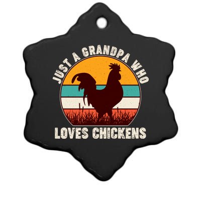 Vintage Just A Grandpa Who Loves Chickens Ceramic Star Ornament