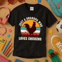 Vintage Just A Grandpa Who Loves Chickens Kids T-Shirt