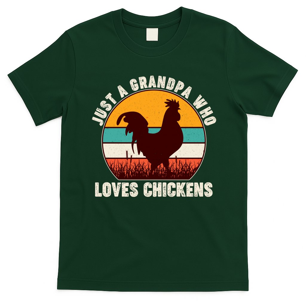 Vintage Just A Grandpa Who Loves Chickens T-Shirt