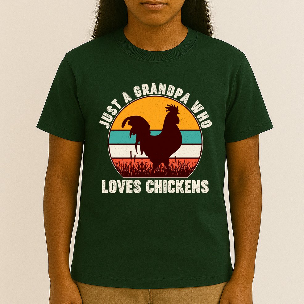 Vintage Just A Grandpa Who Loves Chickens T-Shirt