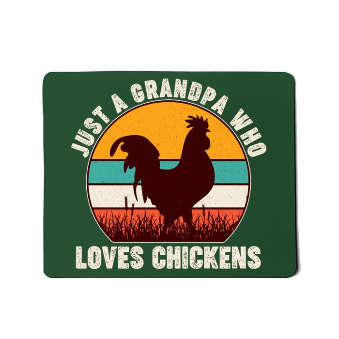 Vintage Just A Grandpa Who Loves Chickens Mousepad