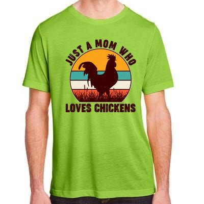 Vintage Just A Mom Who Loves Chickens Adult ChromaSoft Performance T-Shirt