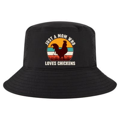 Vintage Just A Mom Who Loves Chickens Cool Comfort Performance Bucket Hat