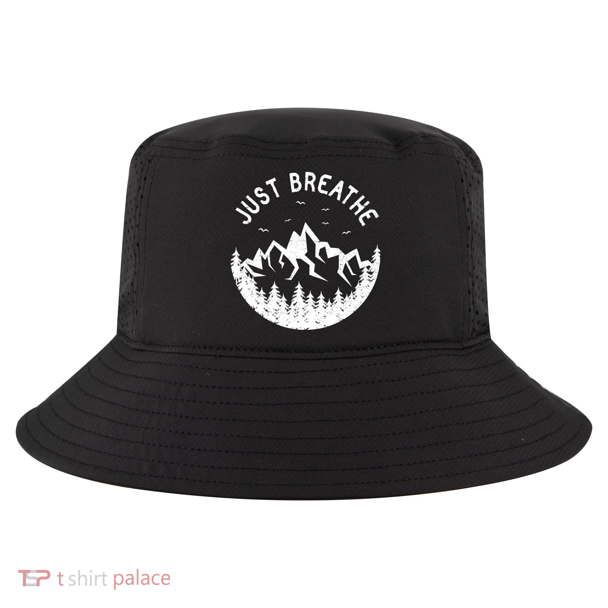 Vintage Just Breathe Nature Adventure Cool Comfort Performance Bucket Hat