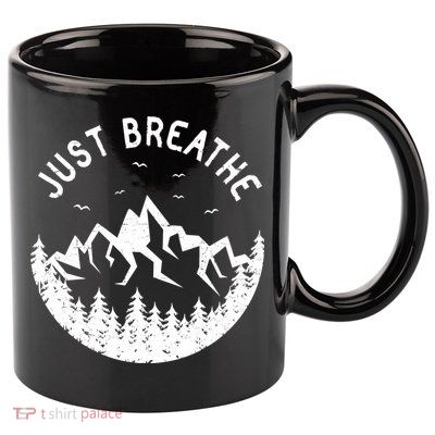 Vintage Just Breathe Nature Adventure 11oz C Handle Ceramic Mug
