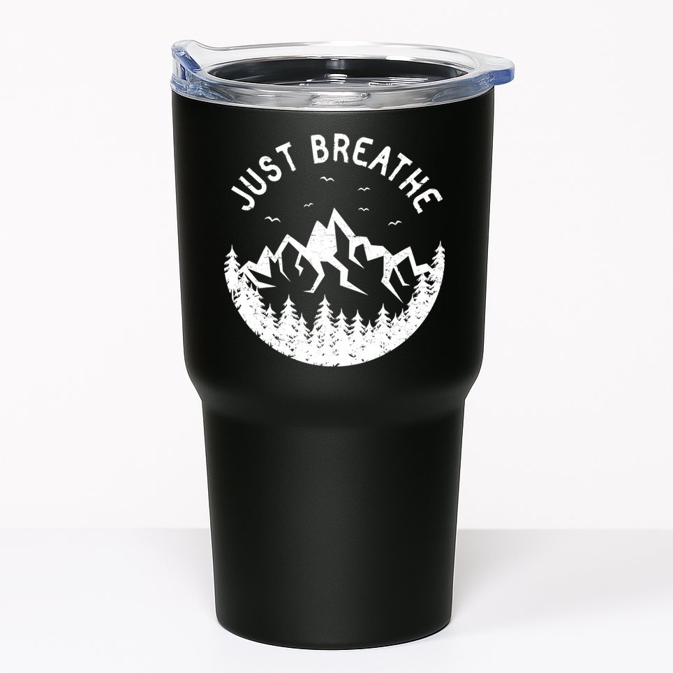 Vintage Just Breathe Nature Adventure Tumbler