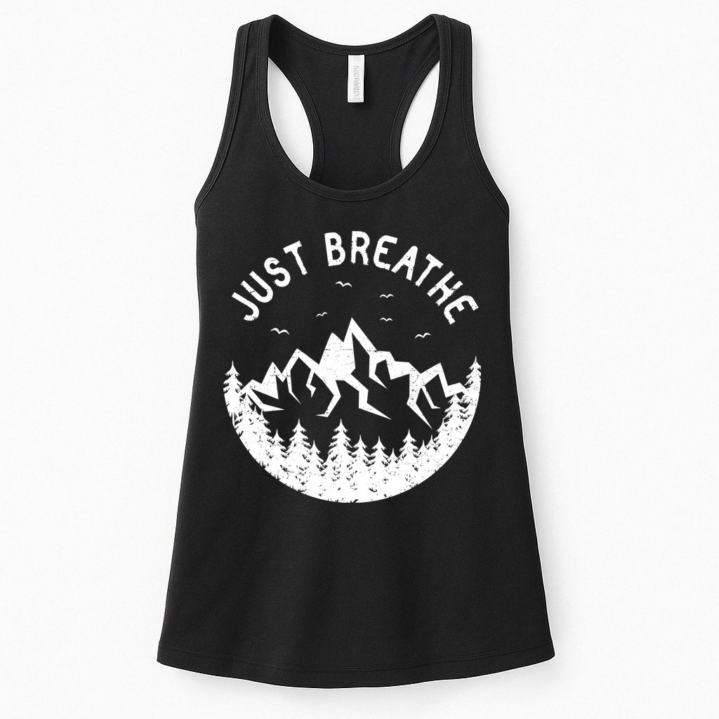 Vintage Just Breathe Nature Adventure Womens Tank Top
